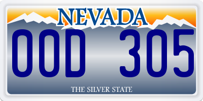 NV license plate 00D305