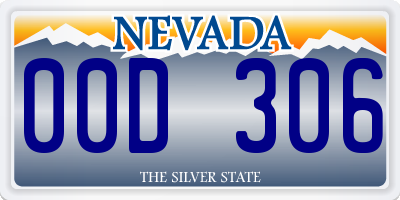 NV license plate 00D306