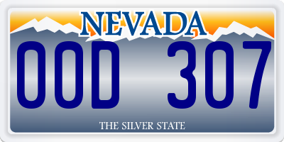 NV license plate 00D307