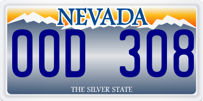 NV license plate 00D308