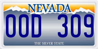 NV license plate 00D309