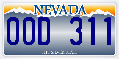 NV license plate 00D311