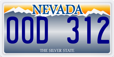 NV license plate 00D312