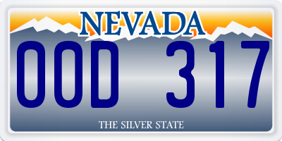 NV license plate 00D317