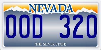 NV license plate 00D320