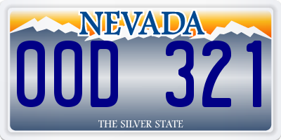 NV license plate 00D321