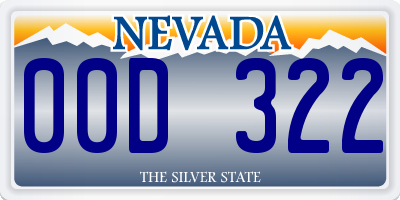 NV license plate 00D322