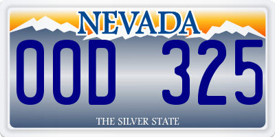 NV license plate 00D325