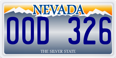 NV license plate 00D326