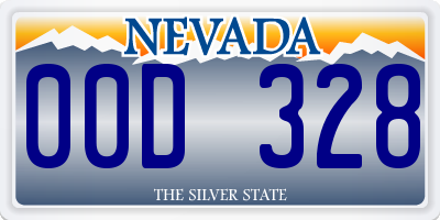 NV license plate 00D328