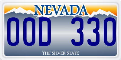 NV license plate 00D330