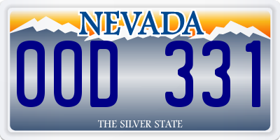 NV license plate 00D331