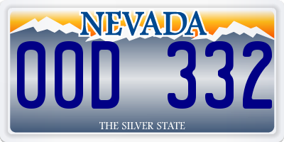 NV license plate 00D332