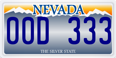 NV license plate 00D333