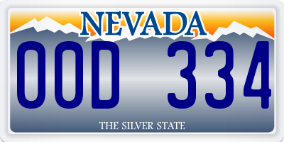 NV license plate 00D334