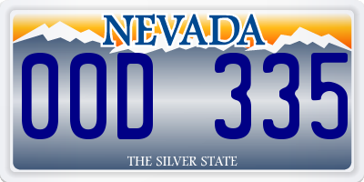 NV license plate 00D335