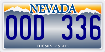 NV license plate 00D336