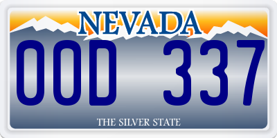 NV license plate 00D337