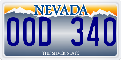 NV license plate 00D340