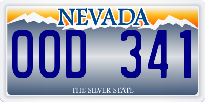 NV license plate 00D341