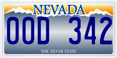 NV license plate 00D342