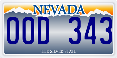 NV license plate 00D343