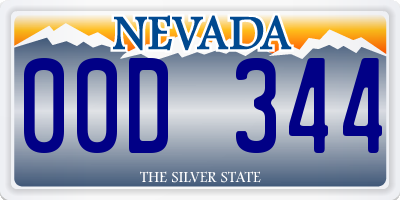 NV license plate 00D344