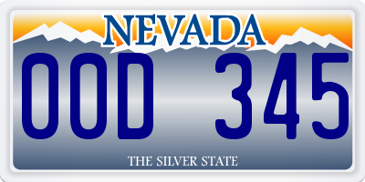 NV license plate 00D345