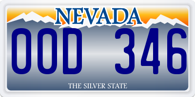 NV license plate 00D346