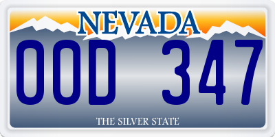 NV license plate 00D347