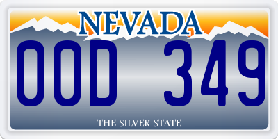 NV license plate 00D349