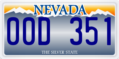 NV license plate 00D351