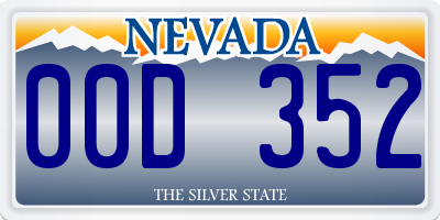 NV license plate 00D352