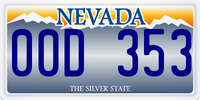 NV license plate 00D353