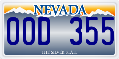 NV license plate 00D355