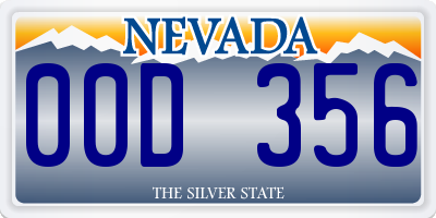 NV license plate 00D356