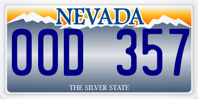 NV license plate 00D357