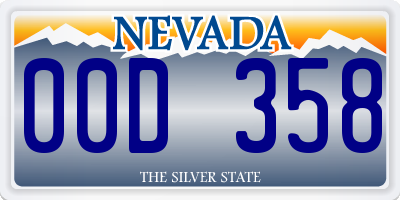 NV license plate 00D358