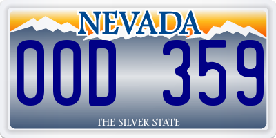 NV license plate 00D359