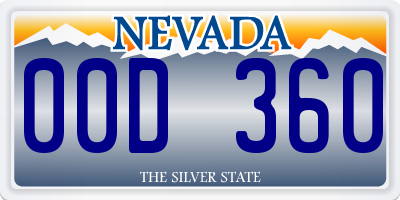 NV license plate 00D360