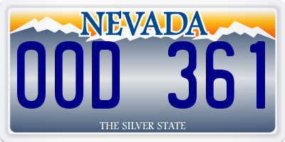 NV license plate 00D361