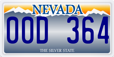 NV license plate 00D364