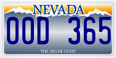 NV license plate 00D365