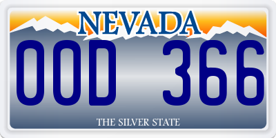 NV license plate 00D366