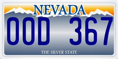 NV license plate 00D367