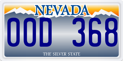 NV license plate 00D368