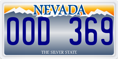 NV license plate 00D369