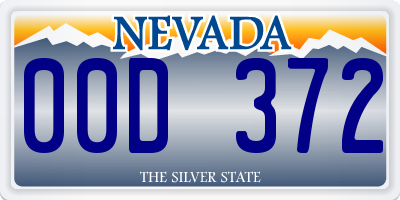 NV license plate 00D372