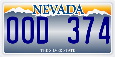 NV license plate 00D374