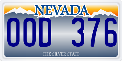 NV license plate 00D376